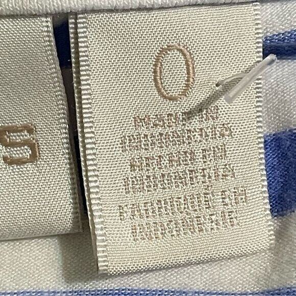 Chico's Button Down Tie Front Hem Shirt Blue/White Stripe Knit Size Small - Picture 8 of 10